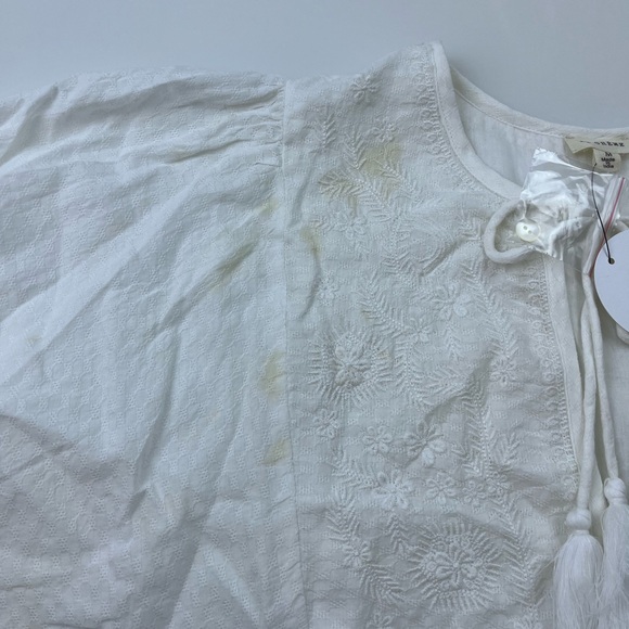 En Crème White Short Sleeve Blouse N227-38 - Picture 7 of 12